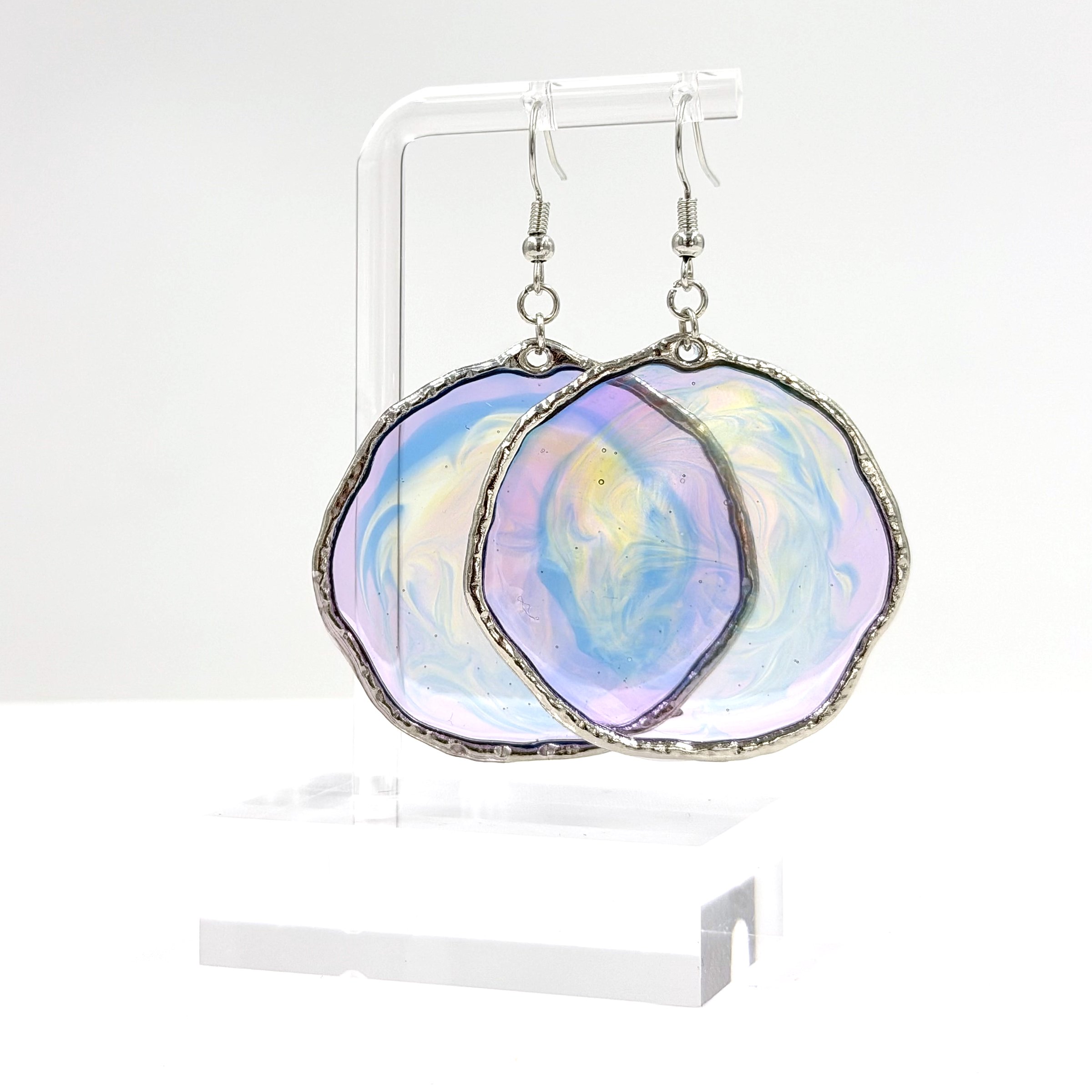 Pastel swirl disc earrings